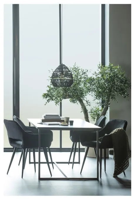 Set di sedie da pranzo nera in imbottito con braccioli 2 pz Jelle – WOOOD