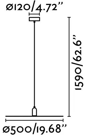 FARO 68145 - Lampadario su fune PLAT 1xE27/60W/230V