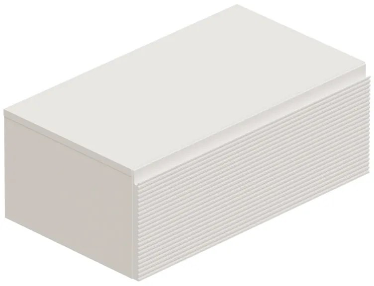 Mobile da bagno sotto lavabo Step bianco opaco L 80.3 x H 30 x P 46 cm 1 cassetto, lavabo non incluso