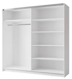 Armadio 200x207h Cm 2 Ante Scorrevoli Con Specchio Tortora Arsala