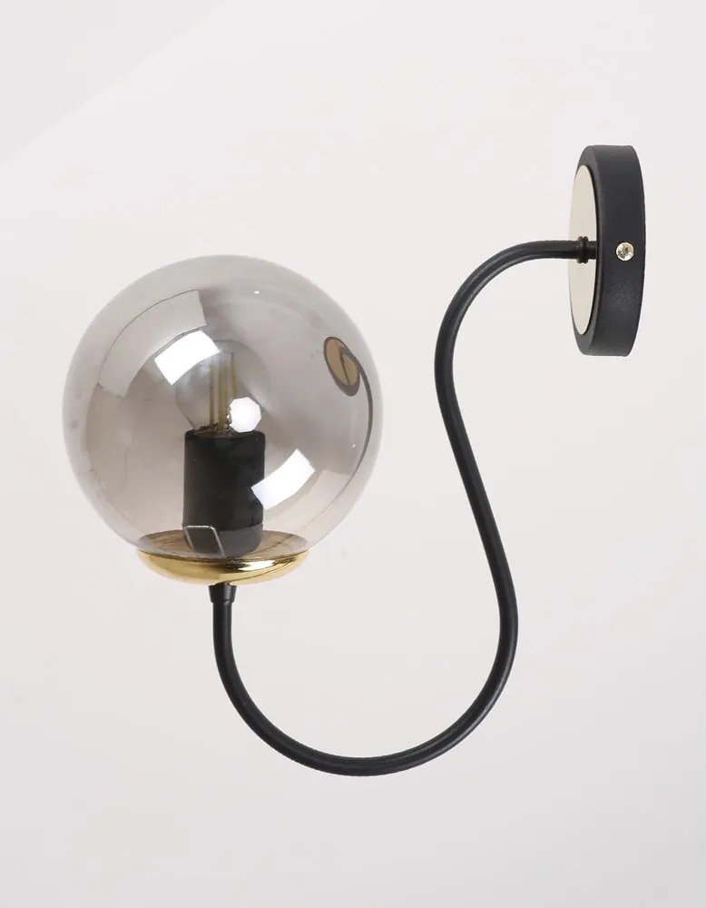 Lampada da parete nera/grigia ø 15 cm Oslo – Squid Lighting