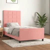 Giroletto con Testiera Rosa 90x190 cm in Velluto 3125732