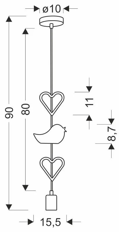 Lampada per bambini bianca e rosa con paralume in metallo Single - Candellux Lighting