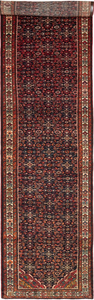 Hamedan Tappeto persiano 130x530 Blu (Iran) Annodato A Mano