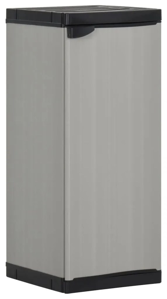 Armadietto Da Giardino Con 1 Ripiano Grigio E Nero 35x40x85 Cm /