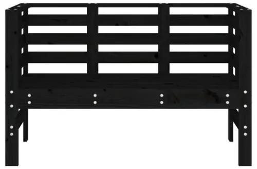 Panca da Giardino Nera 111,5x53x71 cm Legno Massello di Pino