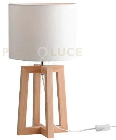 Lume berry legno naturale 1 luce attacco e14 25x47cm con paralume i...