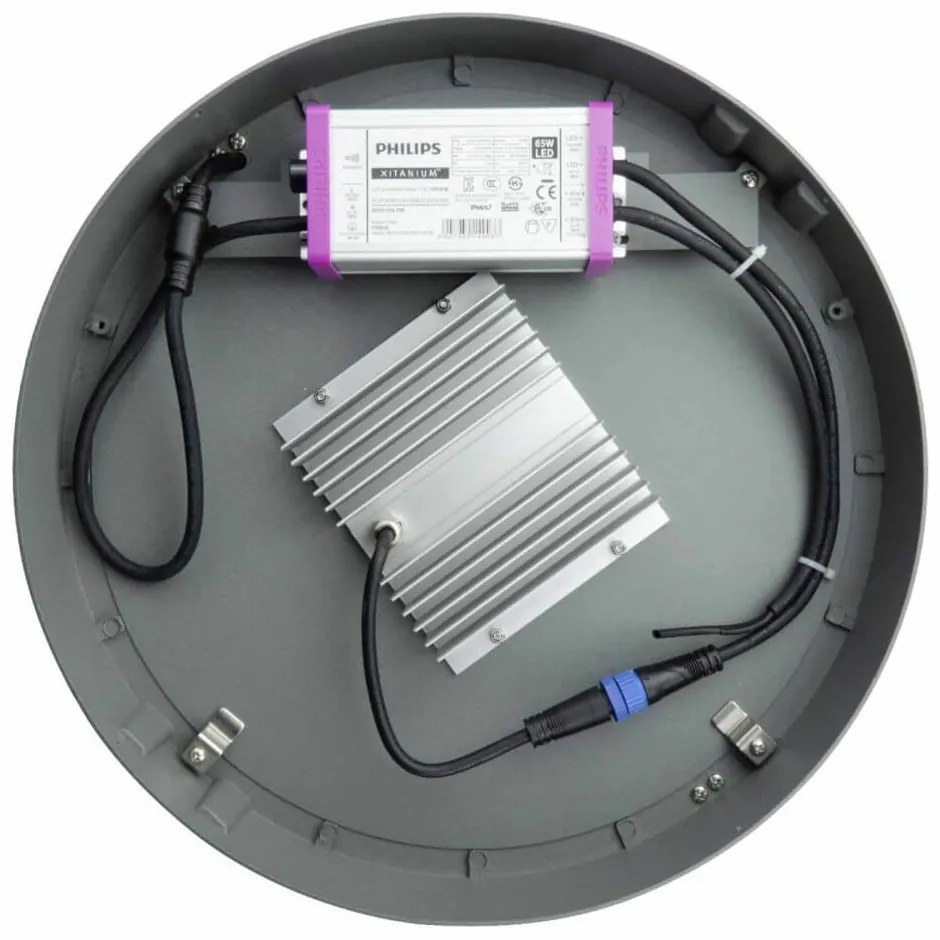 Lampione Stradale 65W, Dual Gray,1-10V, Programmabile,driver Philips Colore  Bianco Caldo 2.700K