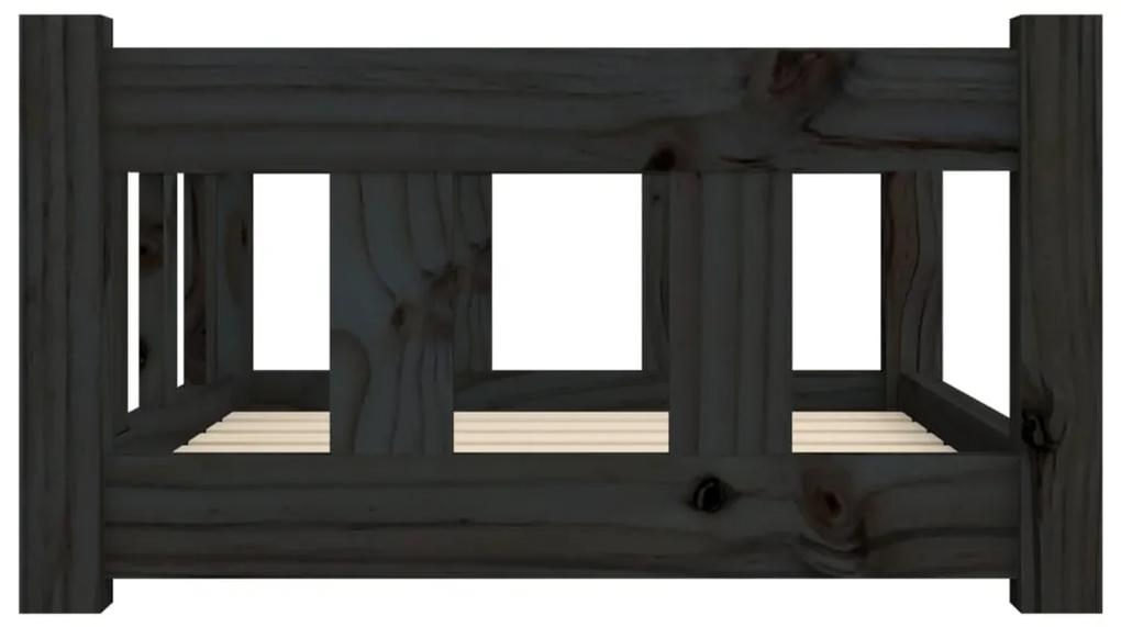 Cuccia per cani nera 65,5x50,5x28 cm in legno massello di pino