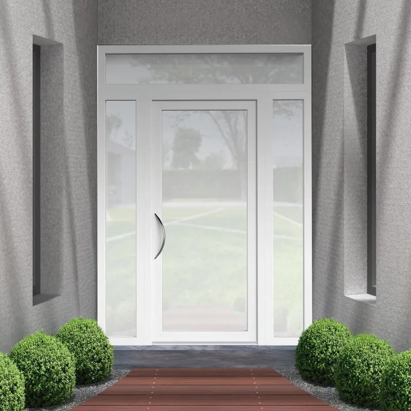 Portoncino d'ingresso Condo21 con vetro L 90 x H 210 cm in alluminio bianco