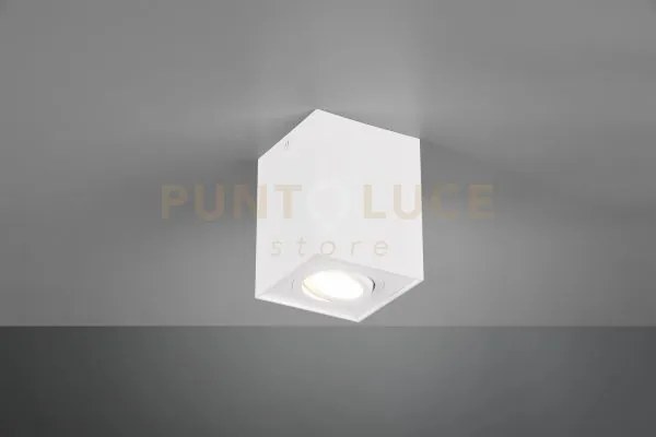 Biscuit cubo spot orientabile bianco l. 9,6 x 9,6cm h. 12,5cm 1 luc...