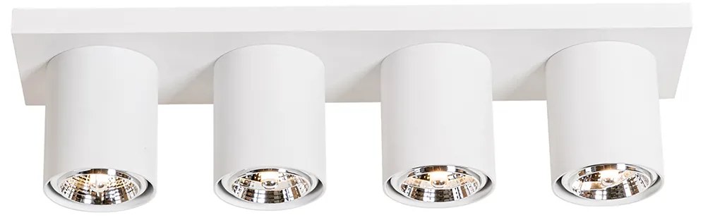 Faretto da soffitto moderno bianco 4 luci - Tubo