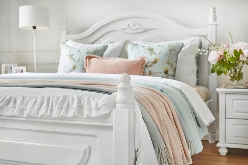 Letto in stile provenzale Bianco 160x200 Princess 886-Arrediorg.it