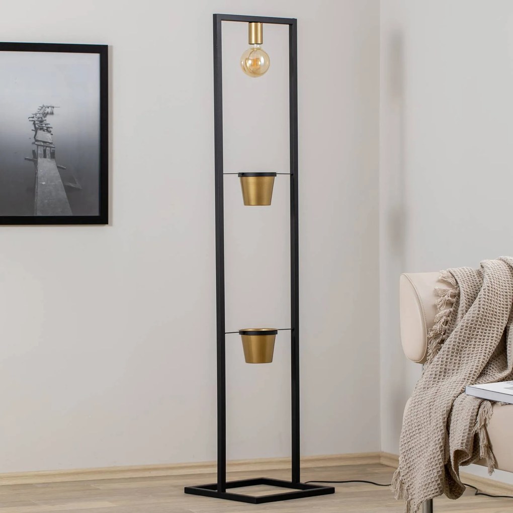 Lampada da terra Flores Luminex, Nero, Soggiorno / Sala da pranzo, Metallo, Moderno, Lampada da terra