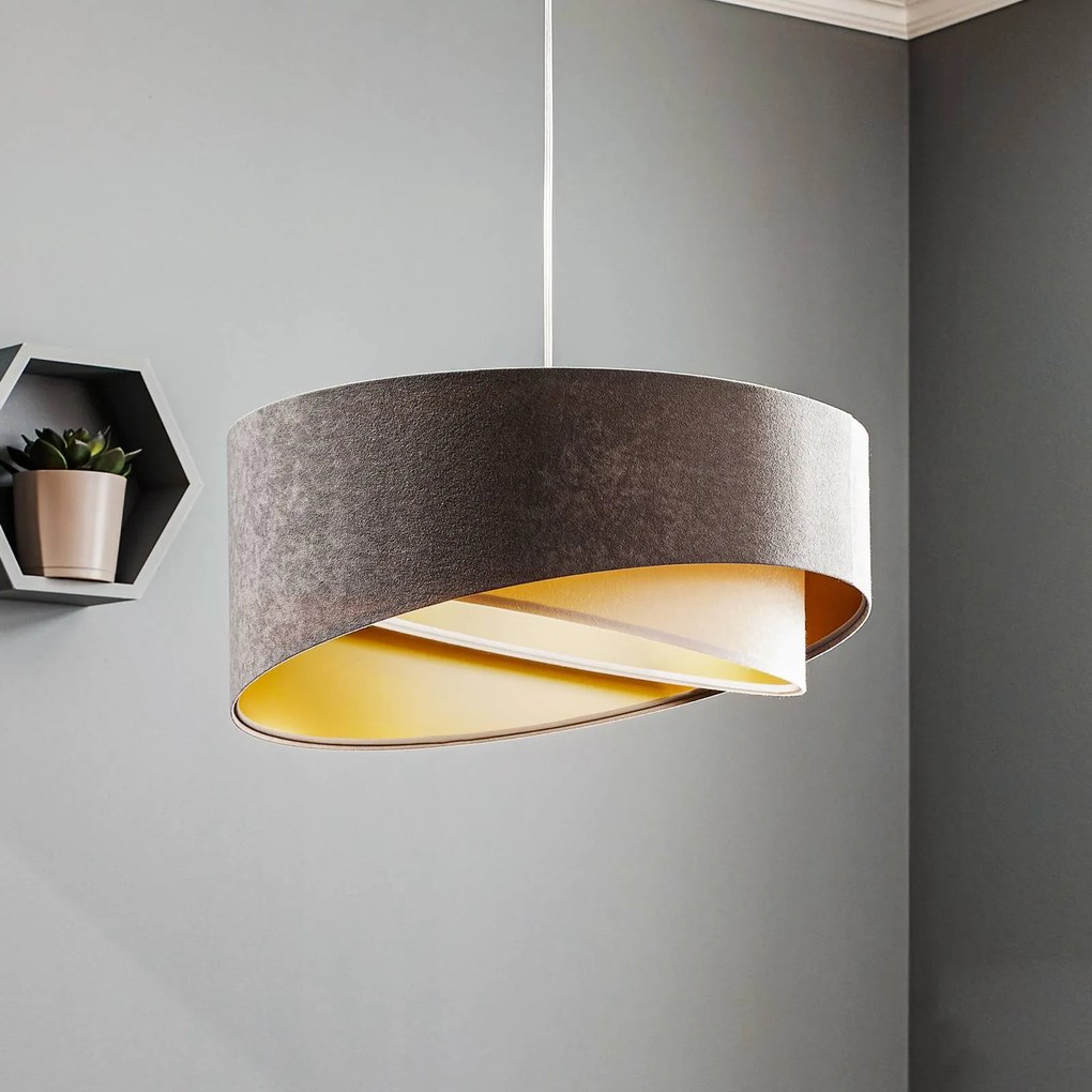 Maco Design Lampada a sospensione Vivien, tricolore, grigio/bianco/oro
