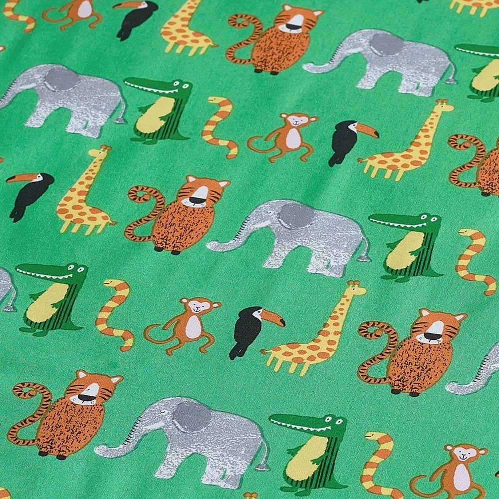 Lenzuolo con angoli per bambini verde per letto singolo 90x190 cm Animal Magic – Catherine Lansfield