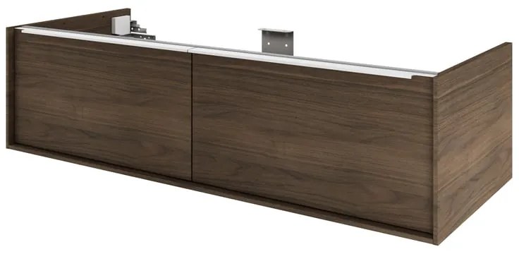 Mobile da bagno sospeso sotto lavabo L 120 x H 32 x P 48 cm betulla satinato, 2 cassetti SENSEA Neo