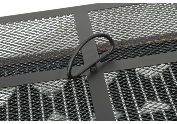 Griglia portatile a legna con griglia nera/patinata