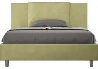 Letto imbottito Matrimoniale francese 140x190 cm Antea - Senza rete,Microfibra,T verde