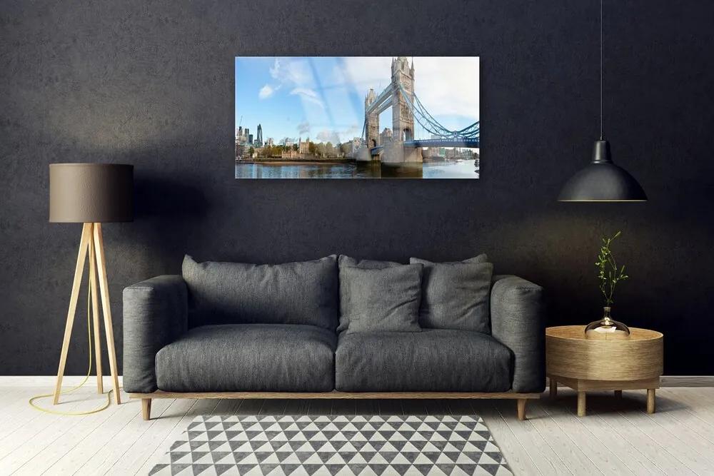 Quadro su vetro Ponte di Londra Architettura 100x50 cm
