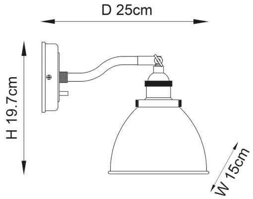 Endon 98746 - Faretto da parete FRANKLIN 1xE14/7W/230V ottone