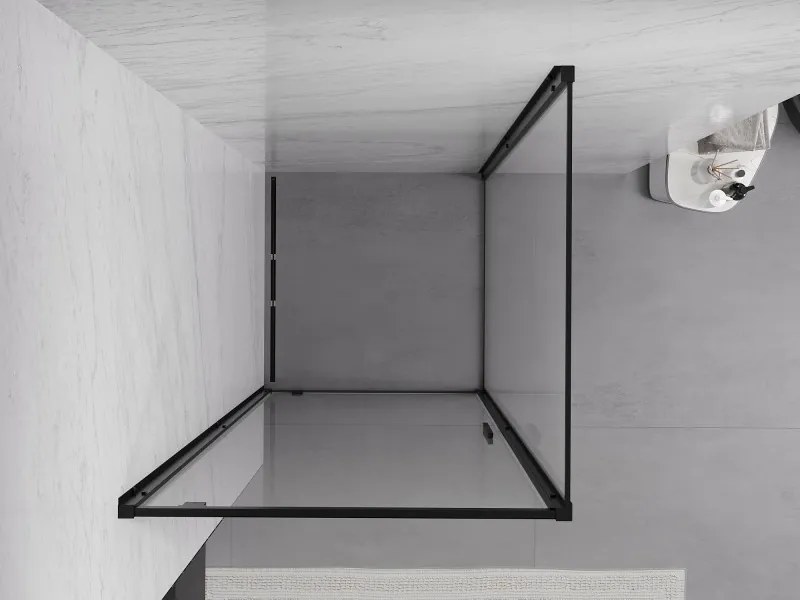 Mexen Exo-BR cabina doccia ribaltabile 100 x 100 cm, trasparente, nera - 8181-100-100-70-00