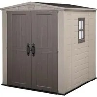 Casetta da Giardino Porta Attrezzi 178x208x195,5 cm in Resina Keter Factor 6x6 Beige