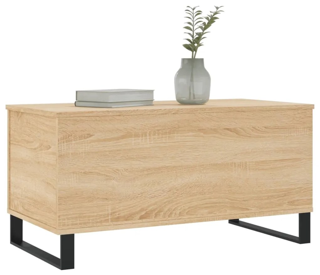 Tavolino salotto rovere sonoma 90x44,5x45 cm legno multistrato