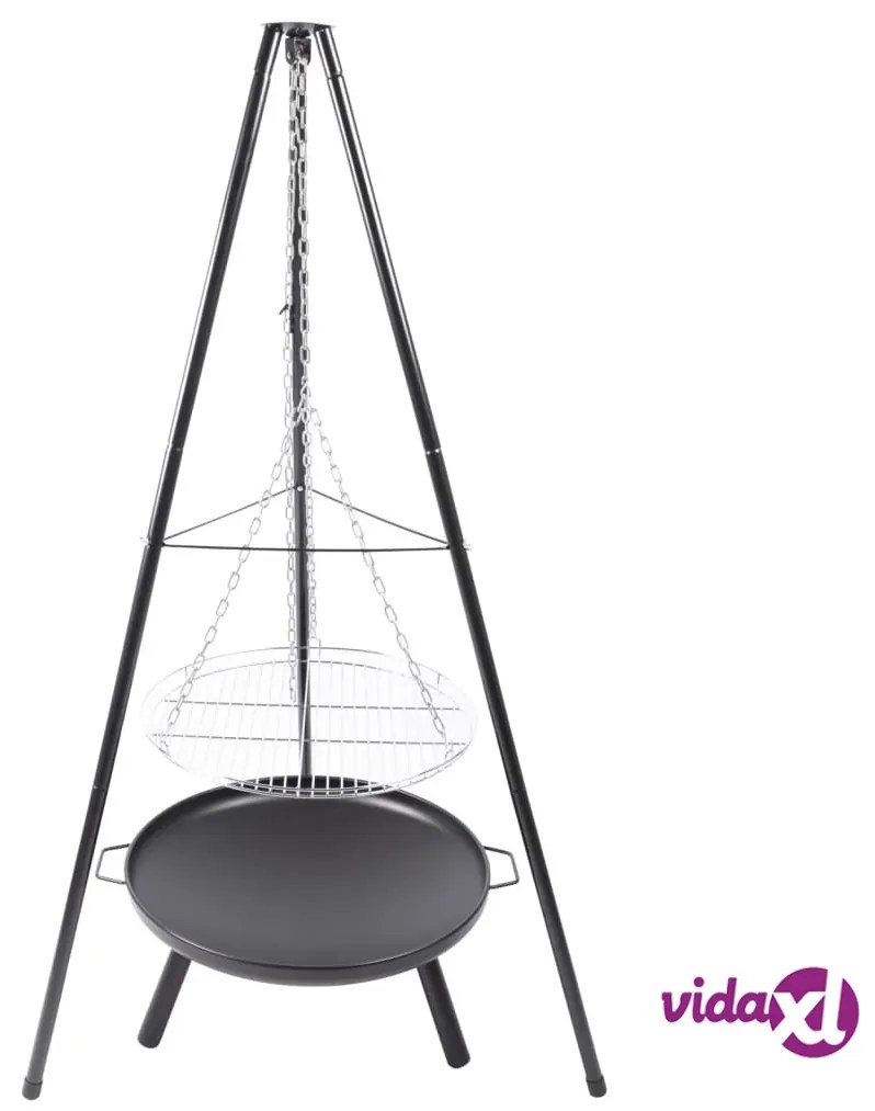 RedFire Griglia da Giardino con Treppiede e Braciere 50 cm Nera