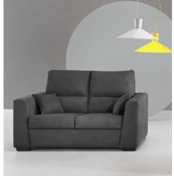 Divano 2 posti imbottito 153 cm LOUNGE in tessuto Antracite