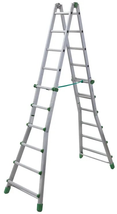 Scala telescopica FACAL Euro Briko in alluminio 6 + 6 gradini portata massima 150 kg EN 131 per lavori fino a 6.6 m