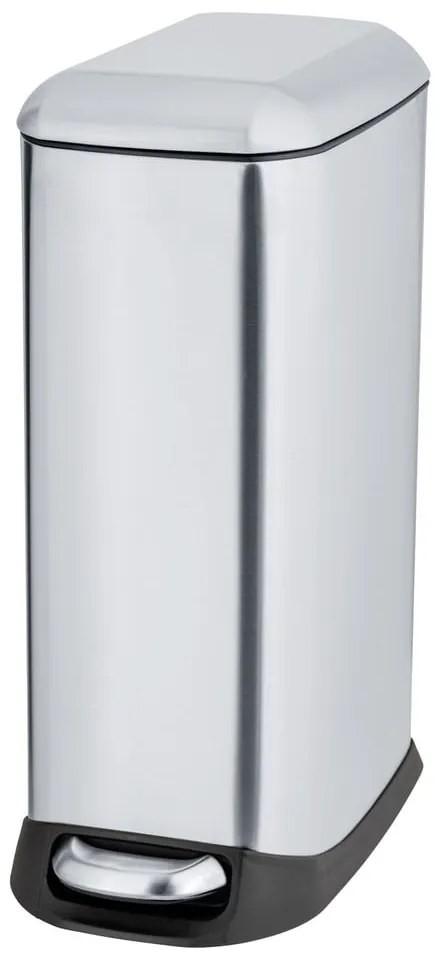 Cestino per la spazzatura color argento opaco in acciaio inox con pedale 12 l Design – Wenko