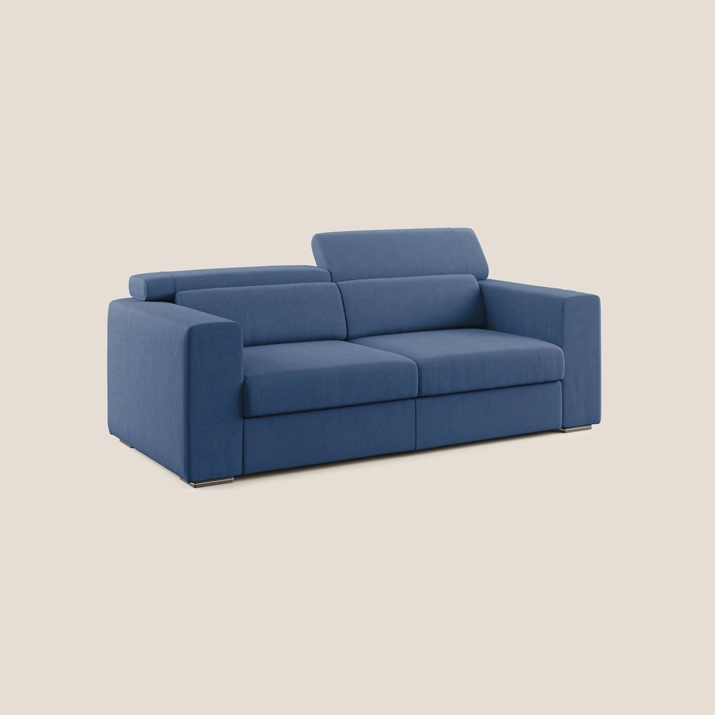Vegas divano con poggiatesta reclinabili in microfibra smacchiabile T11 blu