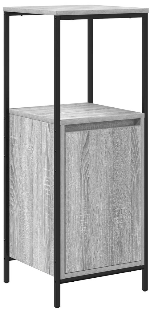 Set di mobili da bagno in legno ingegnerizzato grigio sonoma