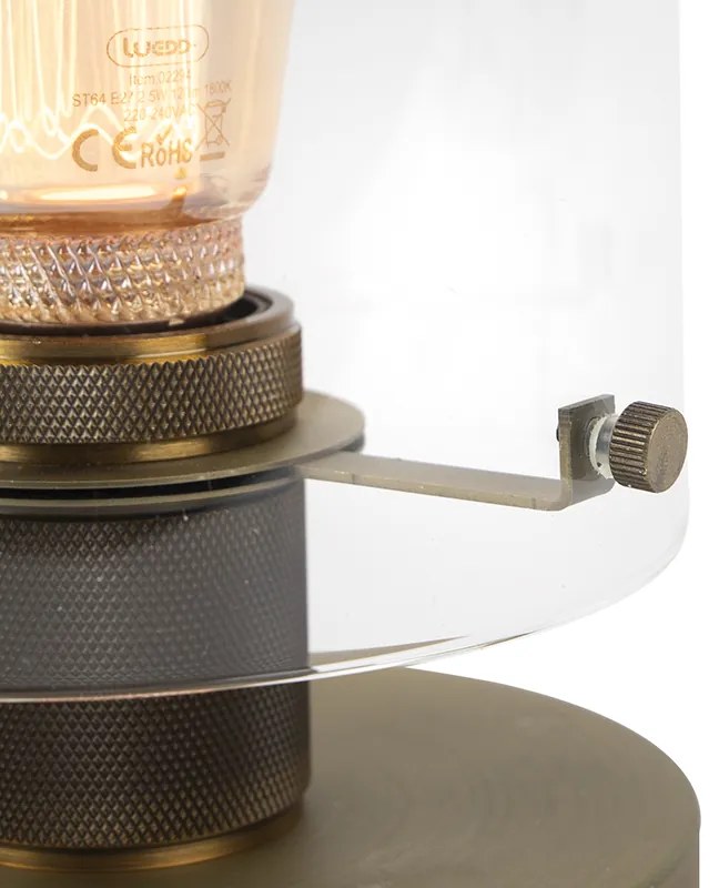 Lampada da tavolo scandinava bronzo con vetro - Dome