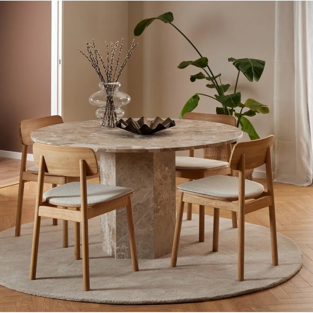 Tavolo da pranzo rotondo in marmo marrone chiaro ø 130 cm Naxos - Actona