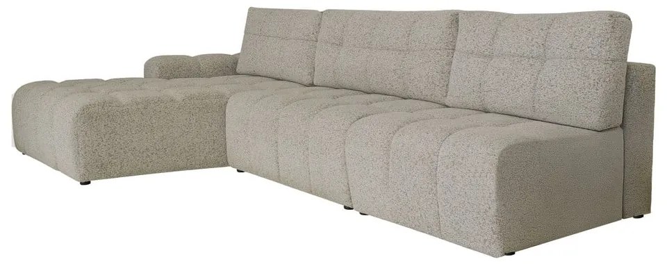 Divano angolare componibile marrone chiaro allungabile/con contenitore (con penisola a sinistra) Lulu – Miuform