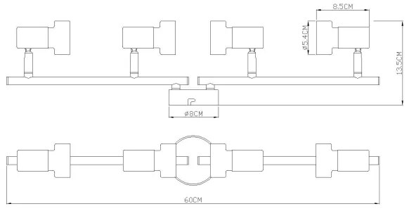 Globo 57917-4G - Faretto  MASON 4xGU10/25W/230V nero/oro