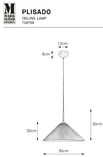 Markslöjd 108709 - Lampadario a sospensione con filo PLISADO 1xE27/40W/230V diametro 50 cm grigio