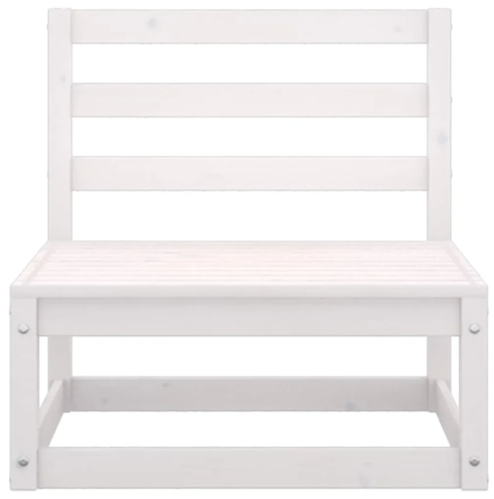 Set divani da giardino 5 pz bianco in legno massello di pino