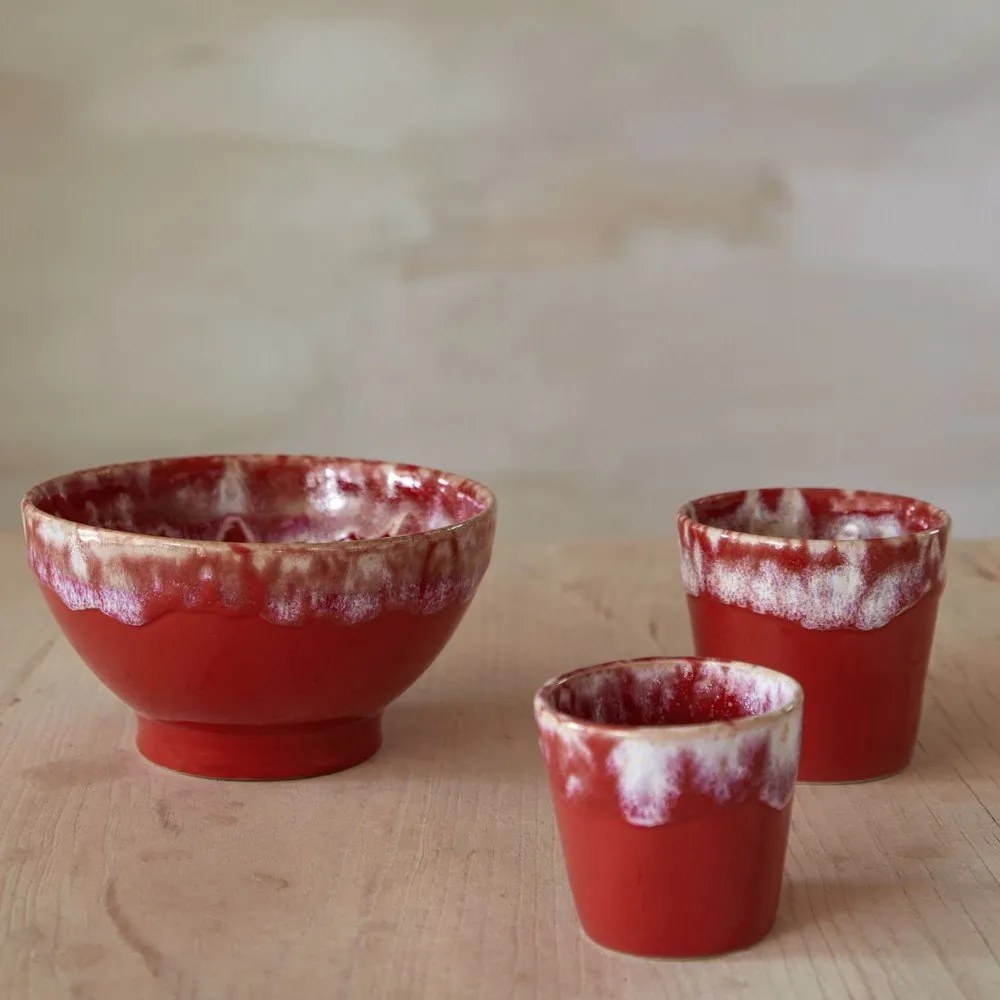 Tazza da espresso in gres rosso e bianco, 90 ml Grespresso - Costa Nova