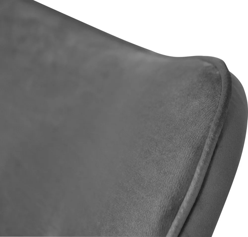 Poltrona grigia con rivestimento in velluto Niko – Ropez