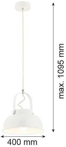 Argon 8284 - Lampadario a sospensione con filo DAKOTA 1xE27/15W/230V bianco
