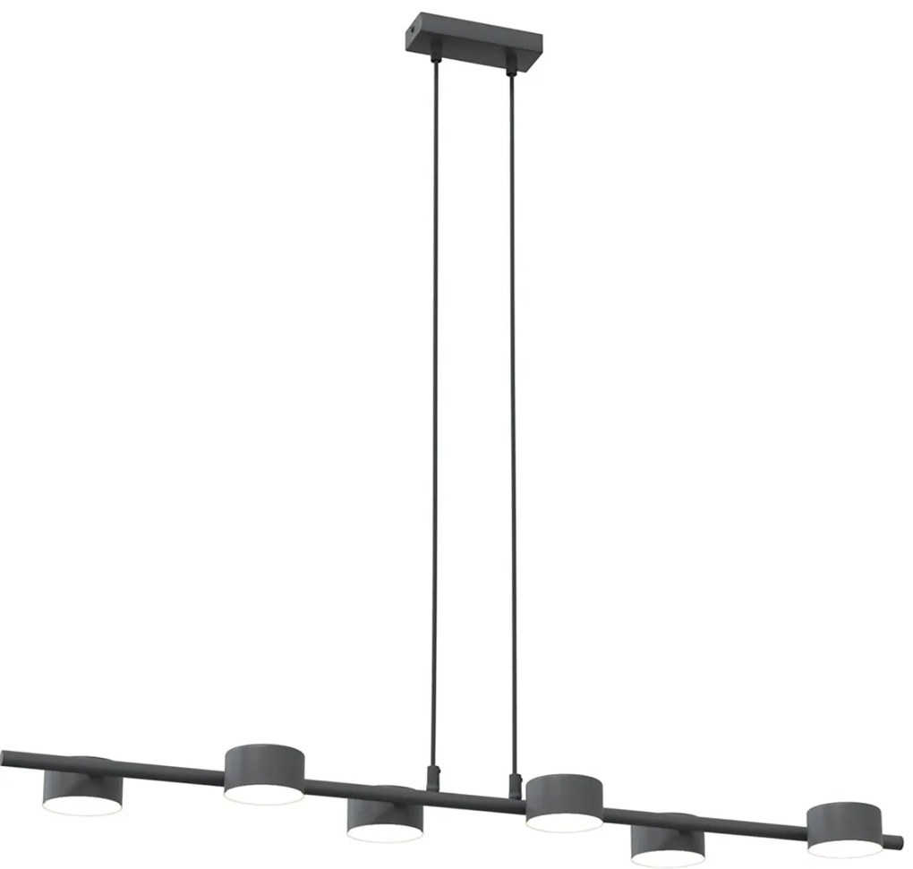 Lampadario Minimal Hermes Acciaio Nero 6 Luci Gx53 Ip20
