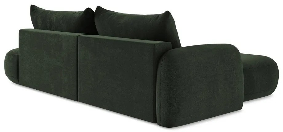 Divano angolare verde scuro allungabile (con penisola a sinistra/con chaise lounge) Hale – Makamii
