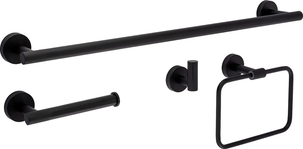 Set accessori da bagno GRID Black 4 pezzi