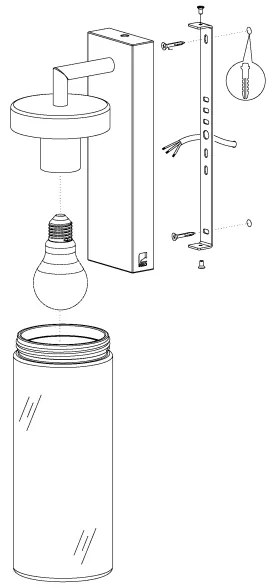 Eglo 97261 - Applique da esterno BOVOLONE 1xE27/60W/230V