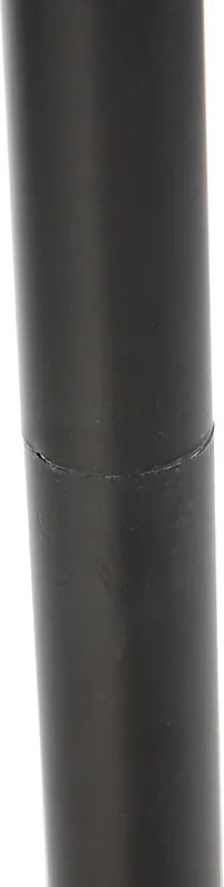 Lampada da terra nera con paralume in lino bianco 45 cm - Classico