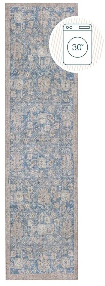 Passatoia blu lavabile 60x230 cm Orelia Global – Flair Rugs