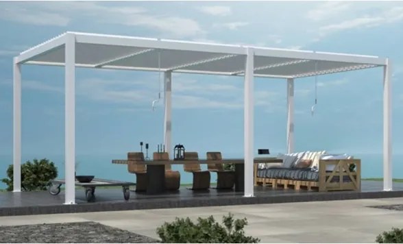 Pergola Bioclimatica In Alluminio 3x6 Con Lamelle In Alluminio Bianca